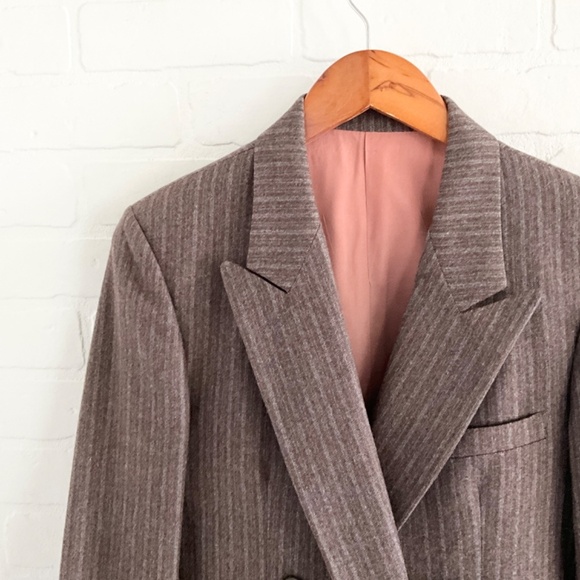 Vintage Brown Pinstripe Blazer - Picture 6 of 15